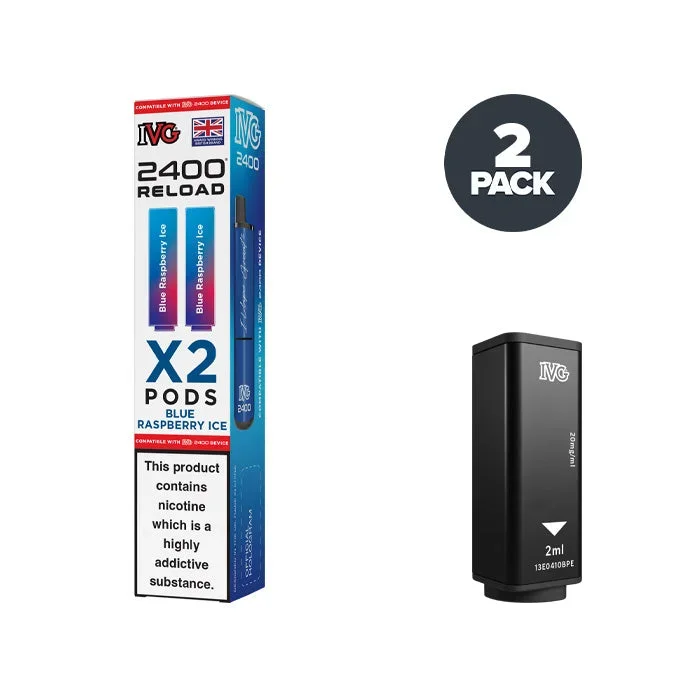 Blue Raspberry Ice IVG 2400 Reload 2 in 1 Prefilled Pods