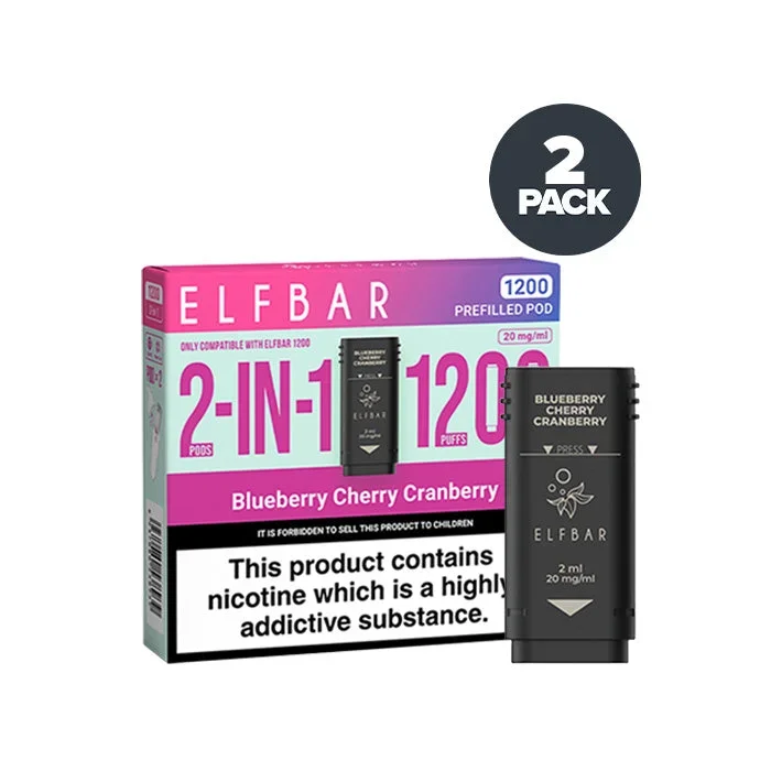 Blueberry Cherry Cranberry Elf Bar 1200 Pre-filled Pods