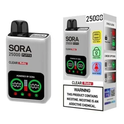 Clear Ruby Sora 25K Puffs Disposable