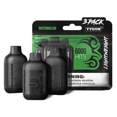 Watermelon Tyson 2.0 Lightweight Disposable 6000 Puffs 3 Pack